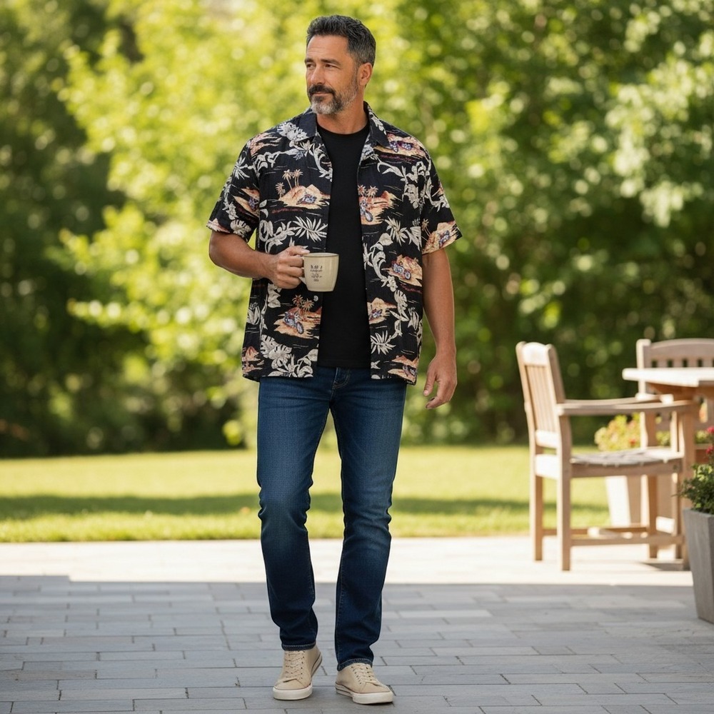 Harley-Davidson Tori Richard Mens XL Hawaiian Shirt Motorcycle Viscose